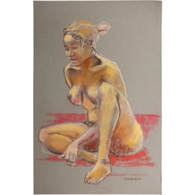 Harald Grote, American Artist, Quality Pastel Drawing of a Nude.