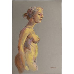 Harald Grote, American Artist, Quality Pastel Drawing of a Nude.