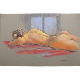 Harald Grote, American Artist, Quality Pastel Drawing of a Nude.