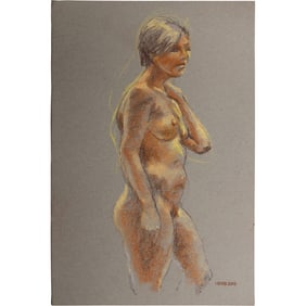 Harald Grote, American Artist, Quality Pastel Drawing of a Nude.