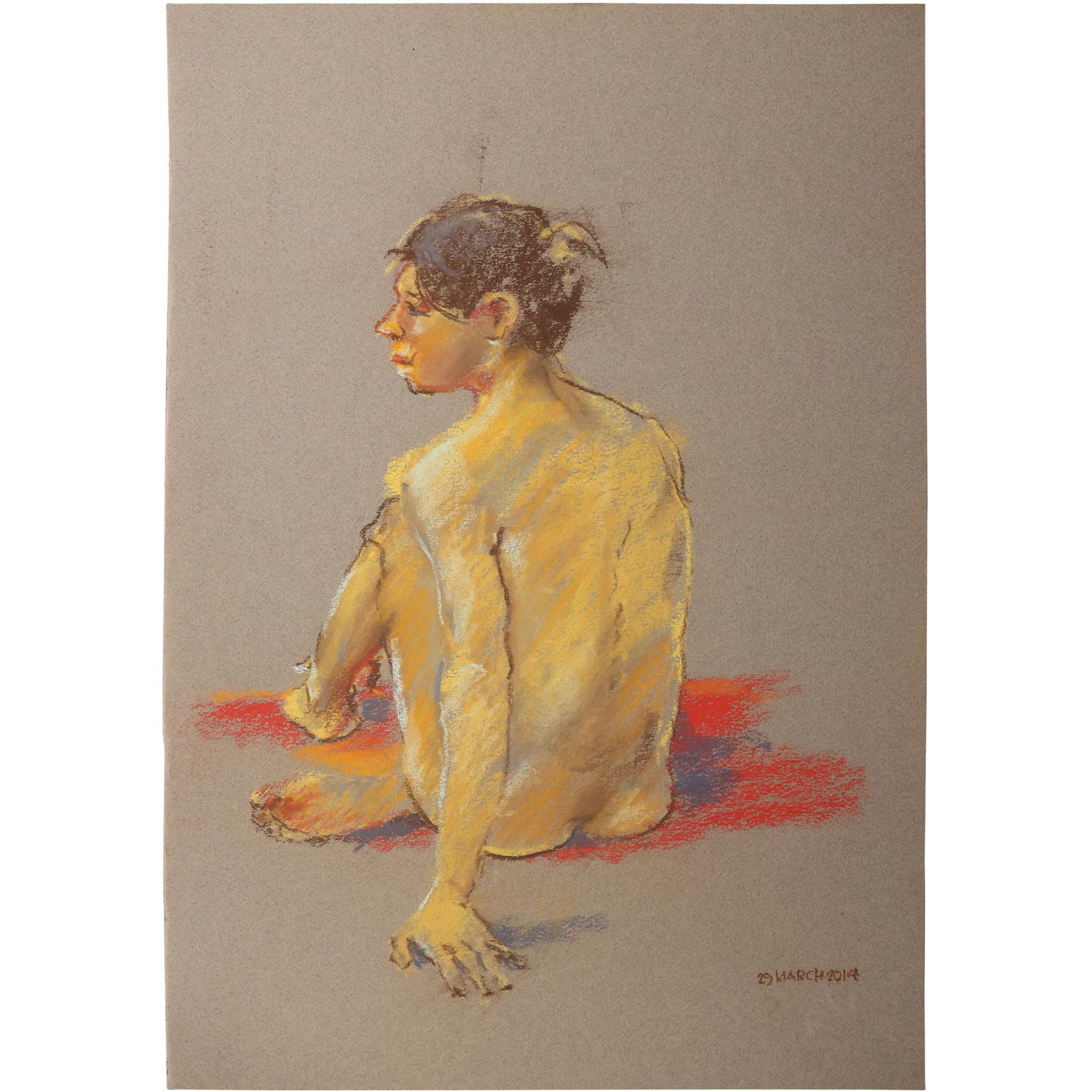 Harald Grote, American Artist, Quality Pastel Drawing of a Nude.: Harald Grote, American Artist, Quality Pastel Drawing of a Nude. Size: 13 x 19 ; Biography: Harald Grote started painting before beginning his academic and professional career. His training for archit