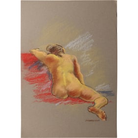 Harald Grote, American Artist, Quality Pastel Drawing of a Nude.