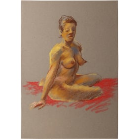 Harald Grote, American Artist, Quality Pastel Drawing of a Nude.