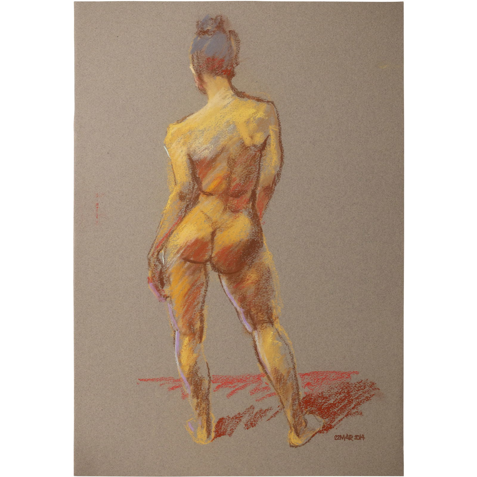 Harald Grote, American Artist, Quality Pastel Drawing of a Nude.: Harald Grote, American Artist, Quality Pastel Drawing of a Nude. Size: 13 x 19 ; Biography: Harald Grote started painting before beginning his academic and professional career. His training for archit
