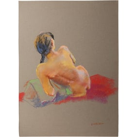 Harald Grote, American Artist, Quality Pastel Drawing of a Nude.
