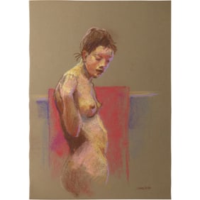 Harald Grote, American Artist, Quality Pastel Drawing of a Nude.