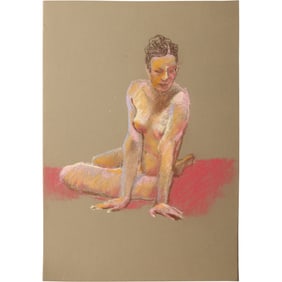Harald Grote, American Artist, Quality Pastel Drawing of a Nude.