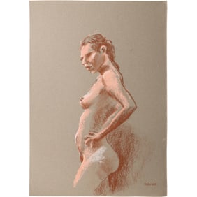 Harald Grote, American Artist, Quality Pastel Drawing of a Nude.