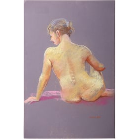 Harald Grote, American Artist, Quality Pastel Drawing of a Nude.