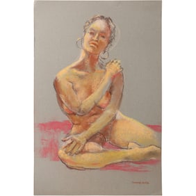 Harald Grote, American Artist, Quality Pastel Drawing of a Nude.