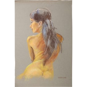 Harald Grote, American Artist, Quality Pastel Drawing of a Nude.