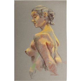 Harald Grote, American Artist, Quality Pastel Drawing of a Nude.