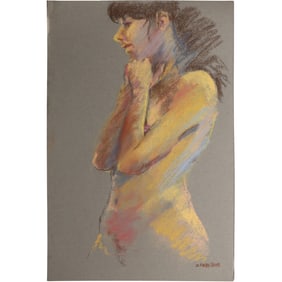 Harald Grote, American Artist, Quality Pastel Drawing of a Nude.