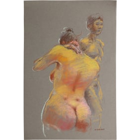 Harald Grote, American Artist, Quality Pastel Drawing of a Nude.