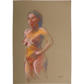 Harald Grote, American Artist, Quality Pastel Drawing of a Nude.