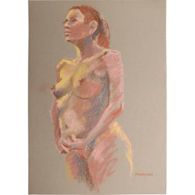 Harald Grote, American Artist, Quality Pastel Drawing of a Nude.
