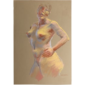 Harald Grote, American Artist, Quality Pastel Drawing of a Nude.