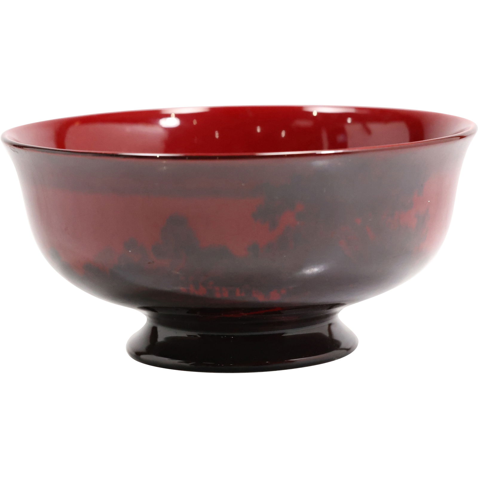 Antique Royal Doulton Flambe Footed Bowl, Cottage scene, By Charles Noke 8.25 in. diameter (1 of 12)