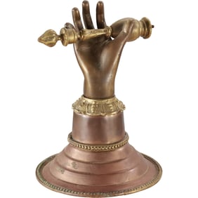 Unique Brass HAND Holding Post for a Wall Mount Sconce Lamp or Sconce Candleholder