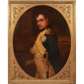 Paul Delaroche, France, Important Early 1800s Oil Painting Historical Portrait of Napoleon