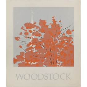 Signed and Dated 1984, WOODSTOCK POSTER by Artist Robert Angeloch 1922-2011, Woodstock N.Y.