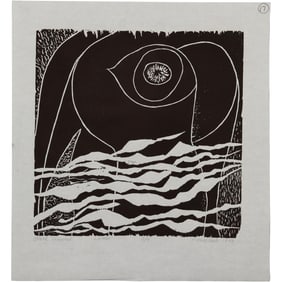 Robert Angeloch 1922-2011, Woodcut, Signed, Dated 1993, "Black Seaweed" #2/9, WD9160