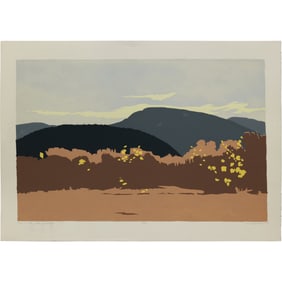 Robert Angeloch 1922-2011, Color Woodcut, Acorn Hill from Byrdcliffe [Woodstock NY], 1979, #19/20