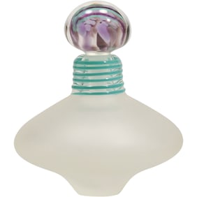 Signed Studio Art Glass Perfume Bottle with Threaded Collar 4.5 in. height x 3.5 in. wide