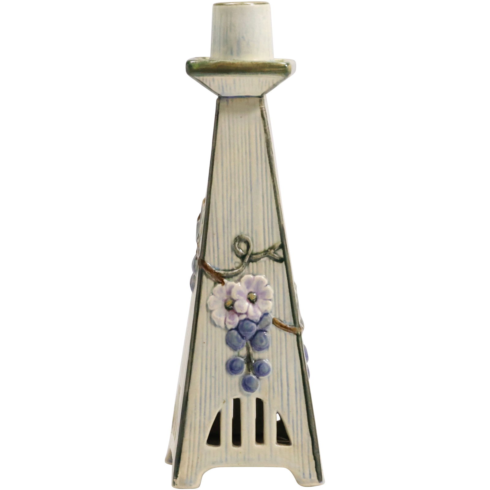 WELLER 'KLYRO' ART POTTERY CANDLE HOLDER 10 inches height x 3 in. wide (1 of 13)