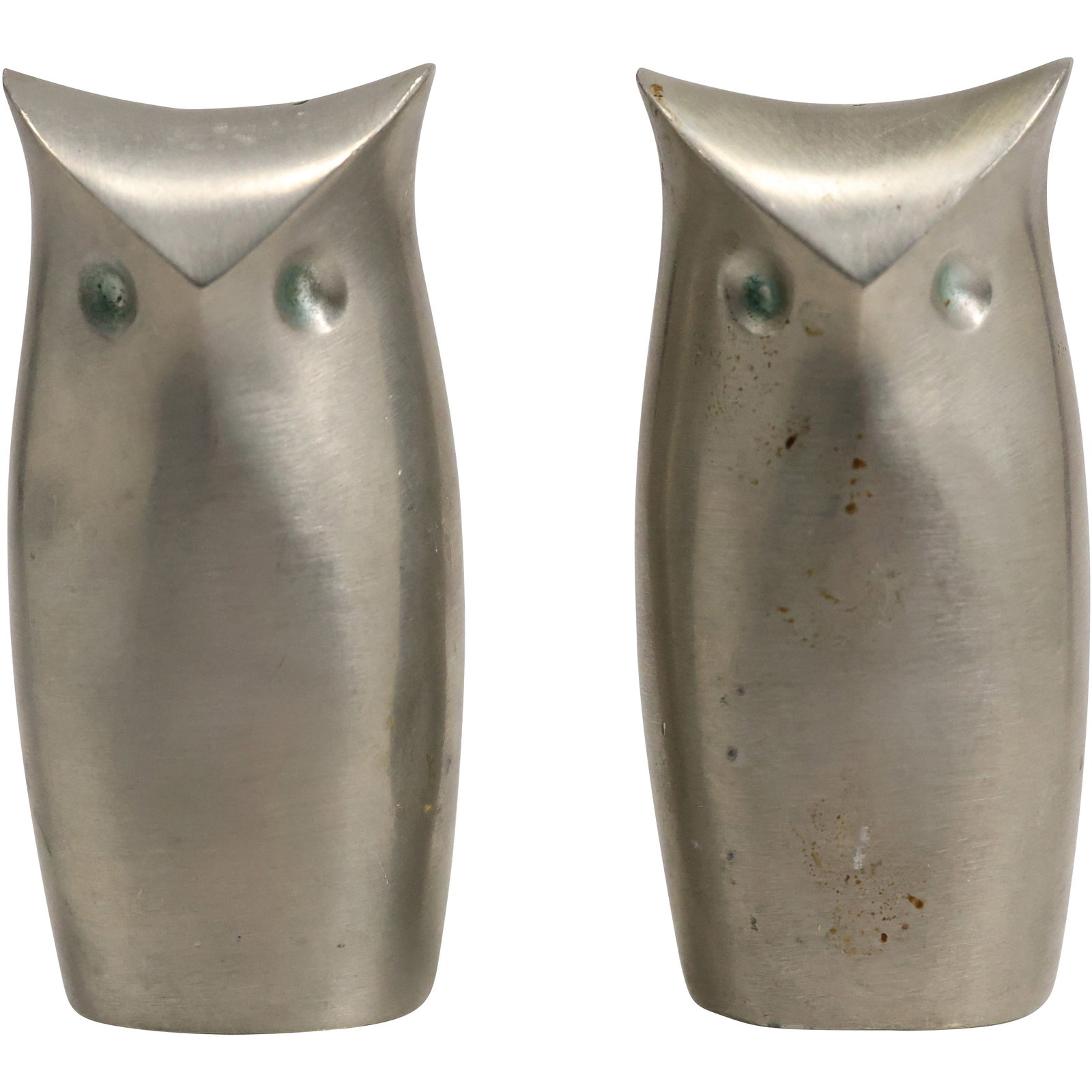 Vintage Towle Pewter Danish Modern Style OWL Figures Salt & Pepper Shakers: Vintage Towle Pewter Danish Modern Style OWL Figures Salt & Pepper Shakers. size: 3.5h 1.5w S:D
