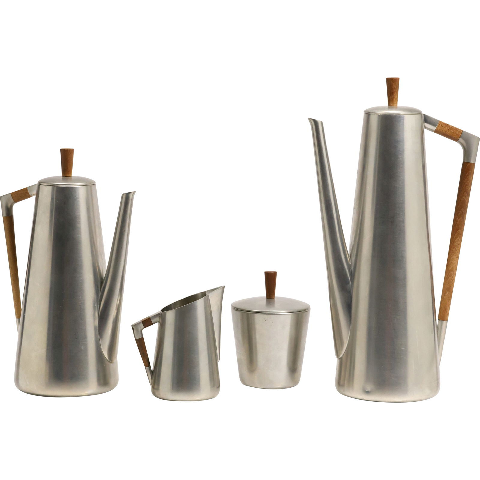 4-Pc. vintage Mid-Century Modern Cffee or Tea Service Set made by Royal Holland Pewter (1 of 20)
