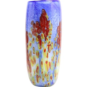 MURANO / ANN PRIMROSE ATTRIBUTED MILLEFIORI AND AVENTURINE VASE 12 in. height