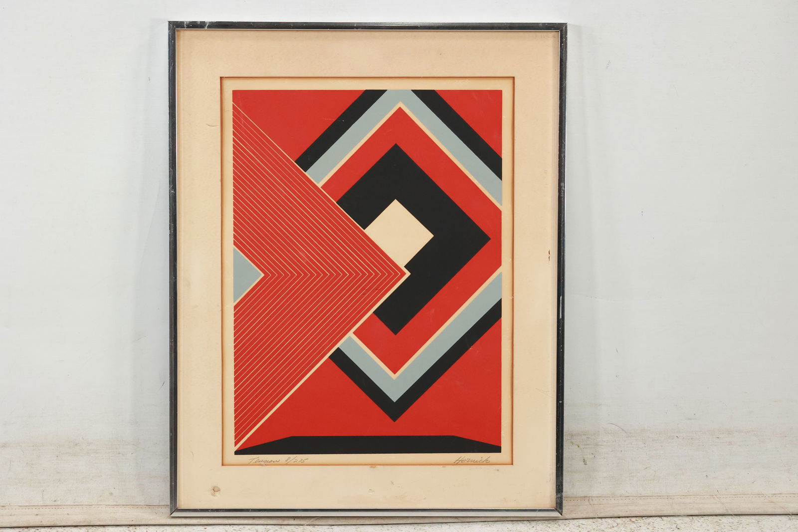 Eugene Harwick (American, 1931 - 1981) OP-ART Serigraph #8/275, Original Framing, Pencil Signed (1 of 17)