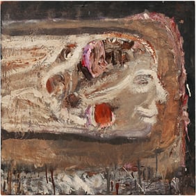 Attribted to Bustamante, Oil on Canvas Painting Woman's Portrait in Speeding Motion