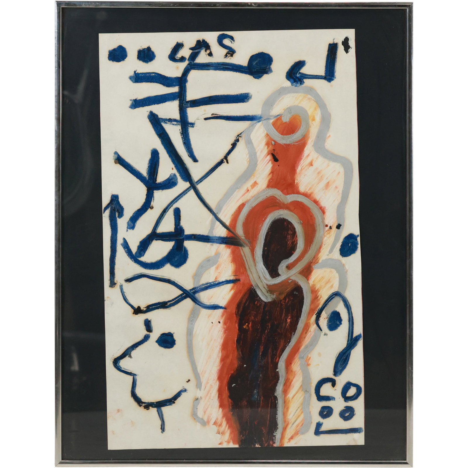 20th C. POP ART Oil Painting "Las Cool", Framed: 20th C. POP ART Oil Painting "Las Cool", Framed. size: 13 x 22 outside of frame 19 x 24