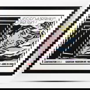 Roy Lichtenstein 2008 Exhibition Poster "Good Morning Darling", Framed: Roy Lichtenstein 2008 Exhibition Poster "Good Morning Darling", Framed. size: 24 x 33 , outside of frame: 37 x 45