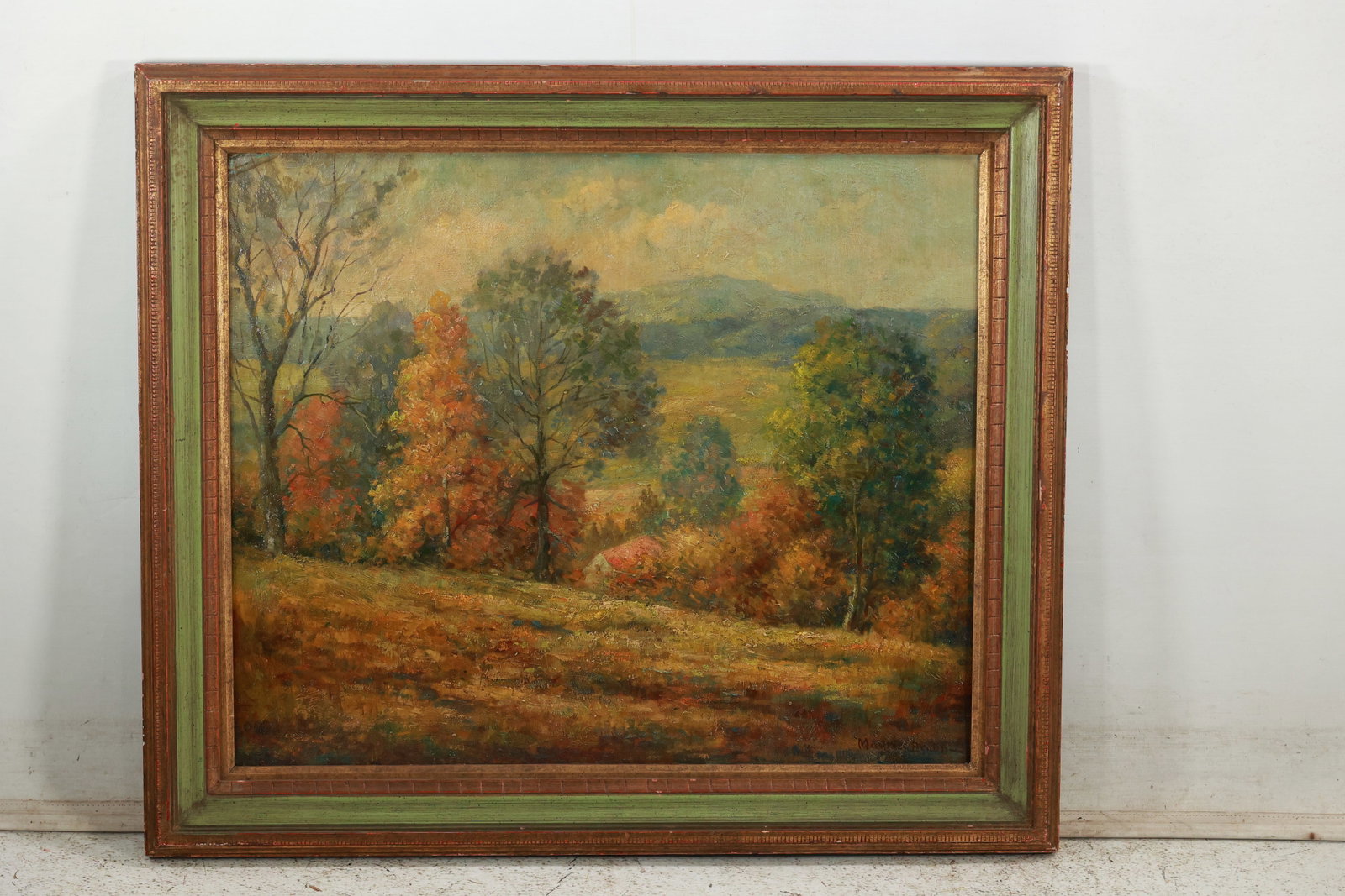 Maurice Braun [1877-1841 California, New York, Hungary] Autmn Landscape Oil on Board Painting: Maurice Braun [1877-1841 California, New York, Hungary] Autmn Landscape Oil on Board Painting. size: 20 x 24 , outside of frame: 25 x 29 ; ASKart" Maurice Braun (1877 - 1941) was active/lived in Calif