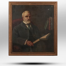 C. Chandler Ross (1882 - 1952), Portrait of an Aristrocrat Businessman Reading a Book