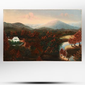 George Gunther Hartwick 1862, American, Oil on Canvas Painting Hudson River School Landscape