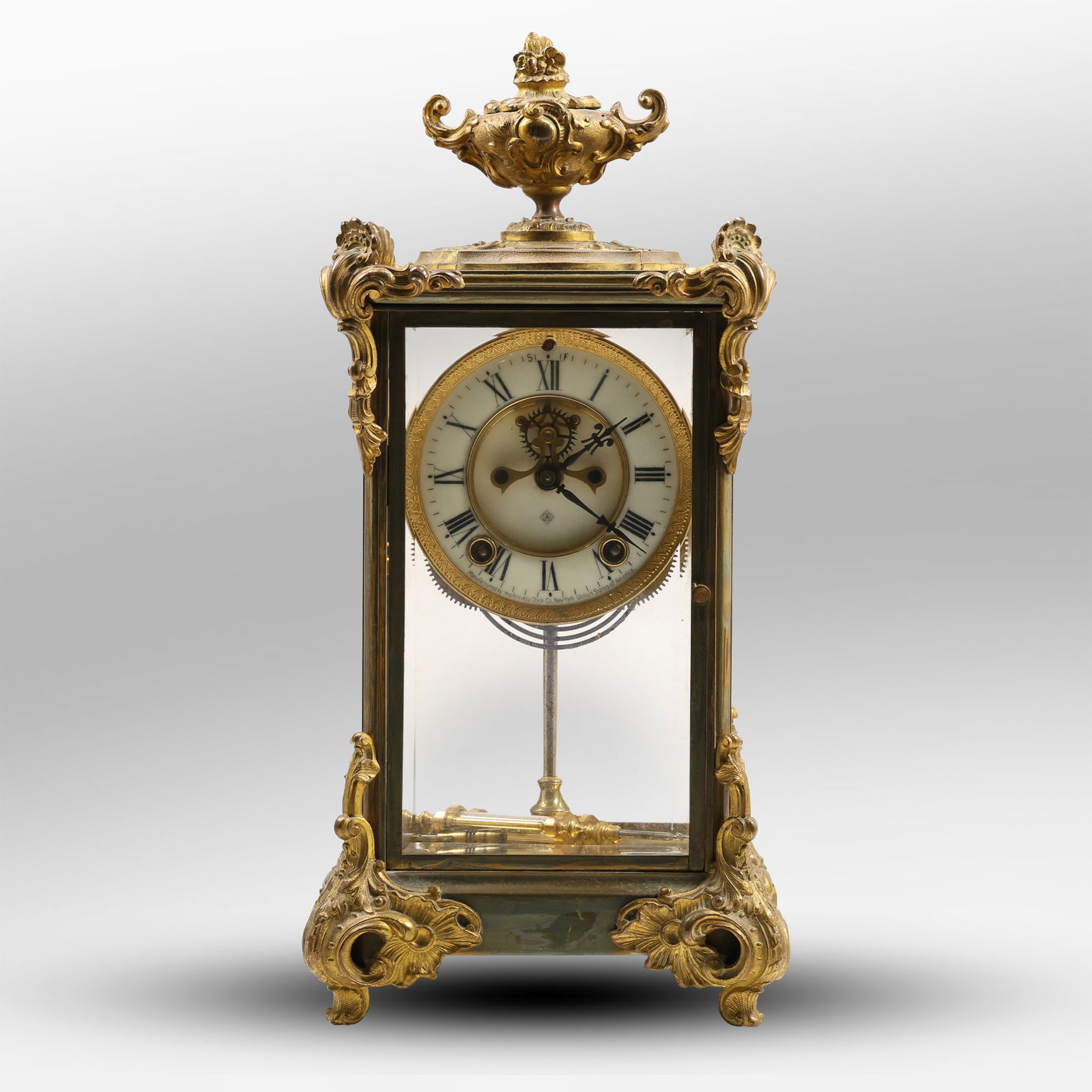 Ansonia Marquis Model Crystal Regulator Brass Case, French Style, Open Escapement Face (1 of 20)