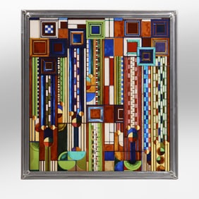 FRANK LLOYD WRIGHT Stain Glass Window 12 in. x 11 in., Frank Lloyd Wright Foundation