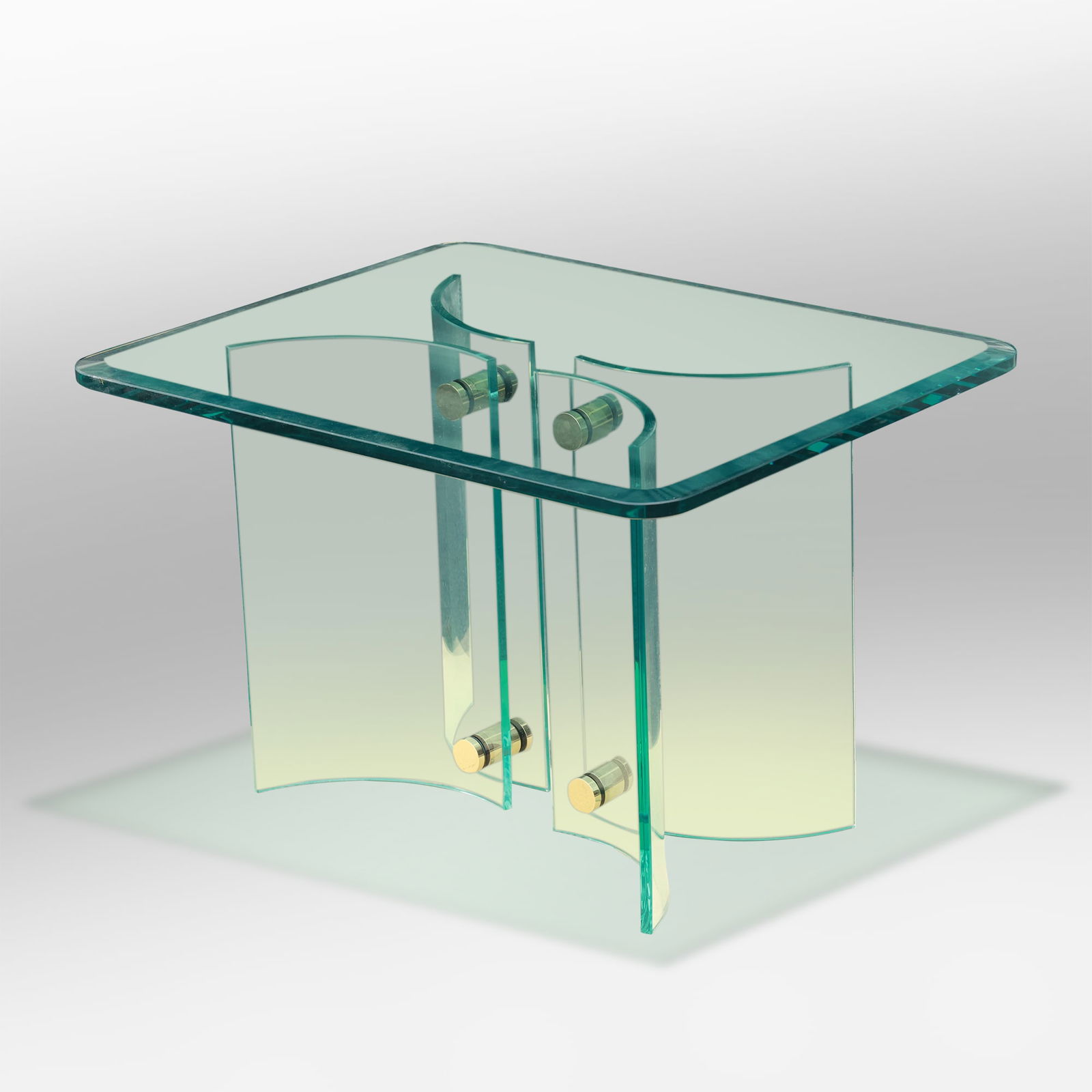 Mid-Century Modern Curved Glass Base, Glass Top Occasional Table Attributed to Pace Collection (1 of 8)