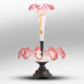 Superb Victorian Epernge, Silver Plate Base, All Over Decoratred Fancy Enamel Work 17 in. height