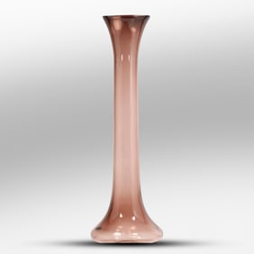 Hand Blown Blenko Glass 24.5 in. height Floor Vase in Dusty Rose Color, circa.1980's