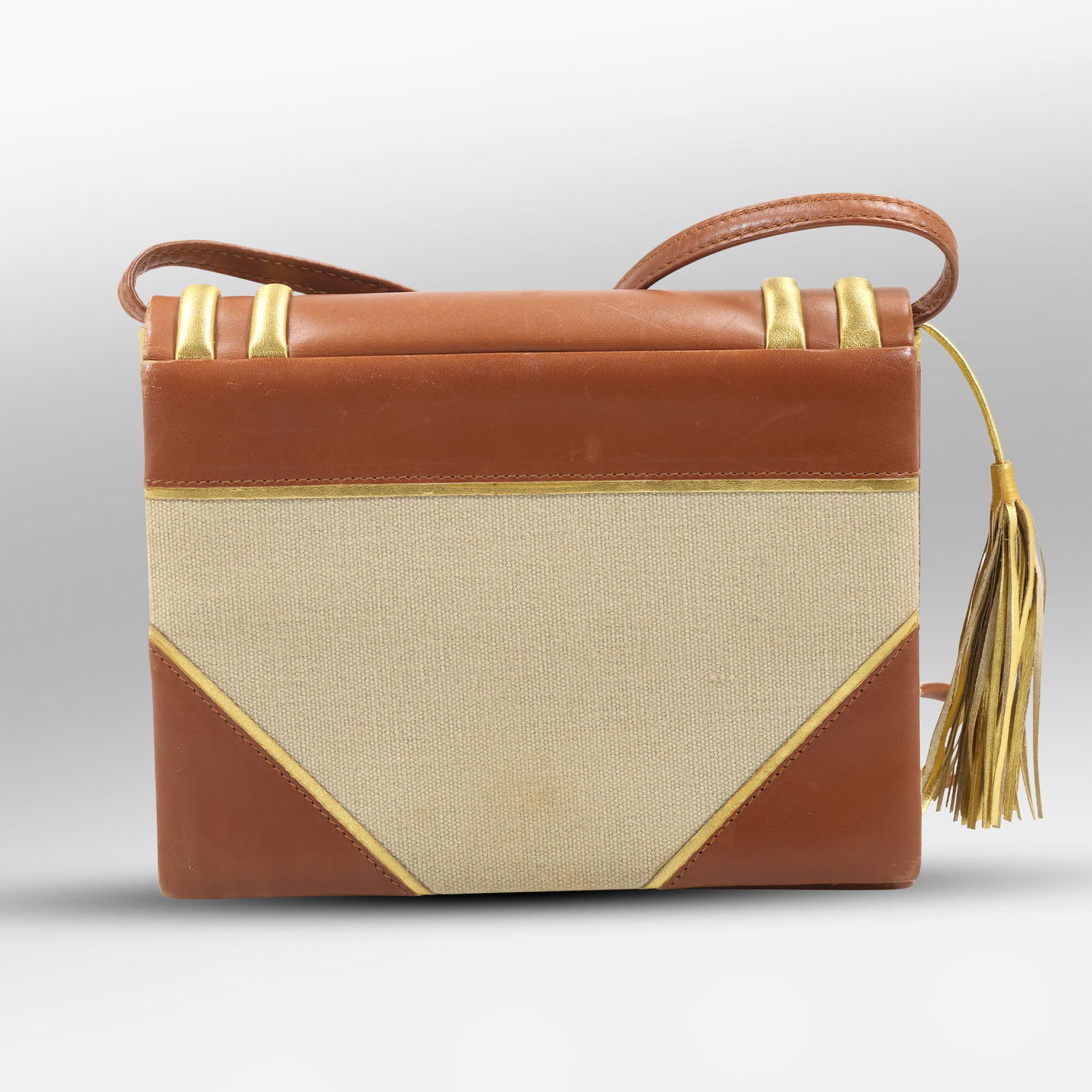 PALOMA PICASSO Designer Shoulder Bag 2-tone Leather 6 in. x 7 in.  - Clean (1 of 11)