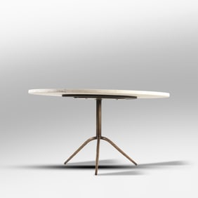 Gio Ponti Style Marble and Bronze Coffee Table