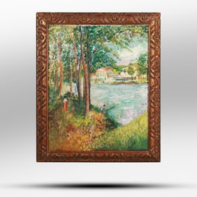 Camille Pissarro(attrib.to); French Impressionist Oil - Moret-sur-Loing Canal