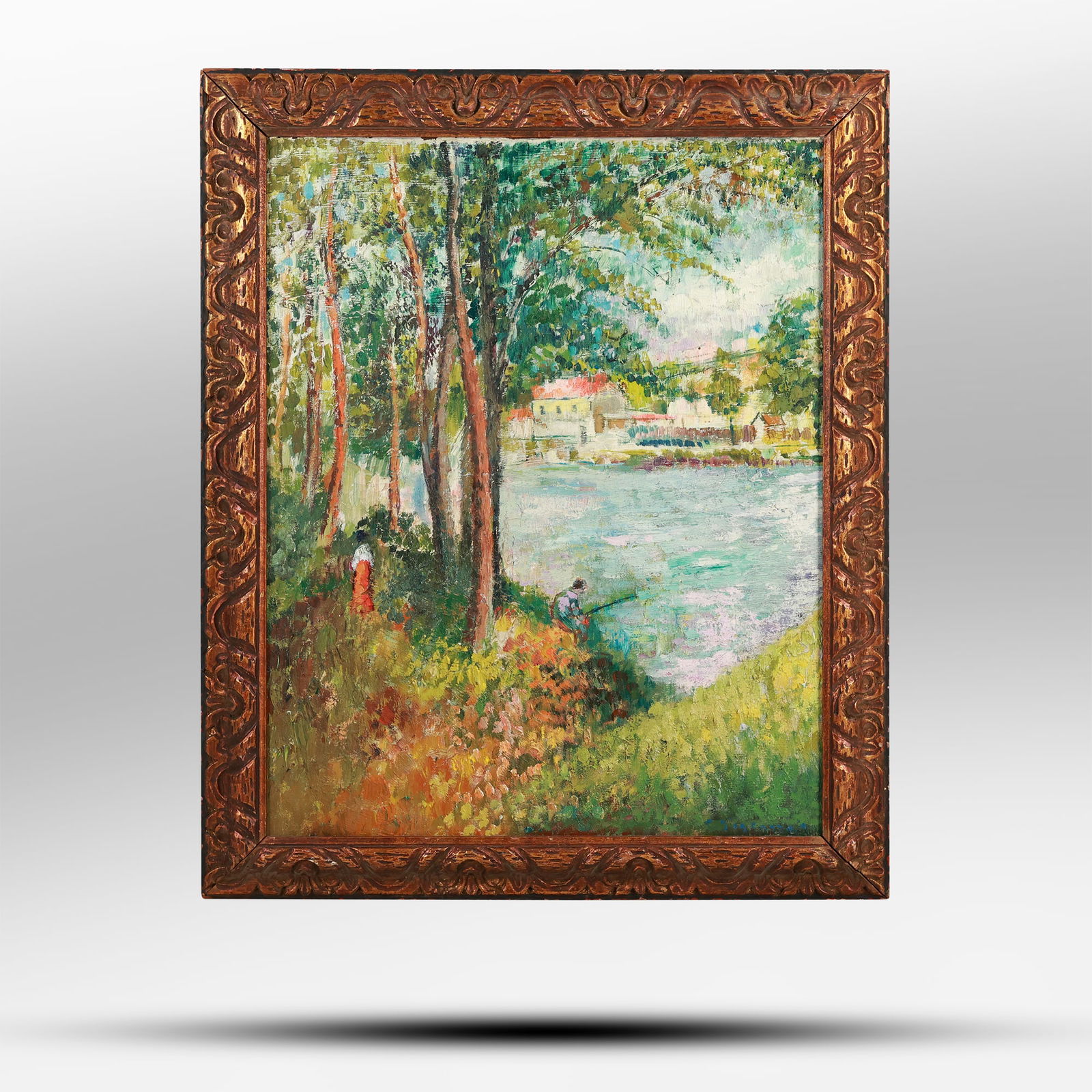 Camille Pissarro(attrib.to); French Impressionist Oil - Moret-sur-Loing Canal (1 of 20)