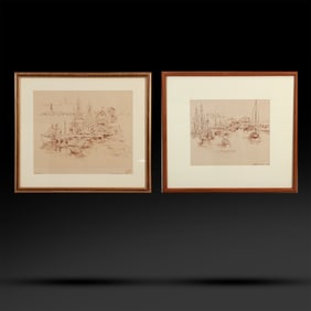 [2] Eugenie Gershoy; 20thC. American Modernist Ink Drawings Signed