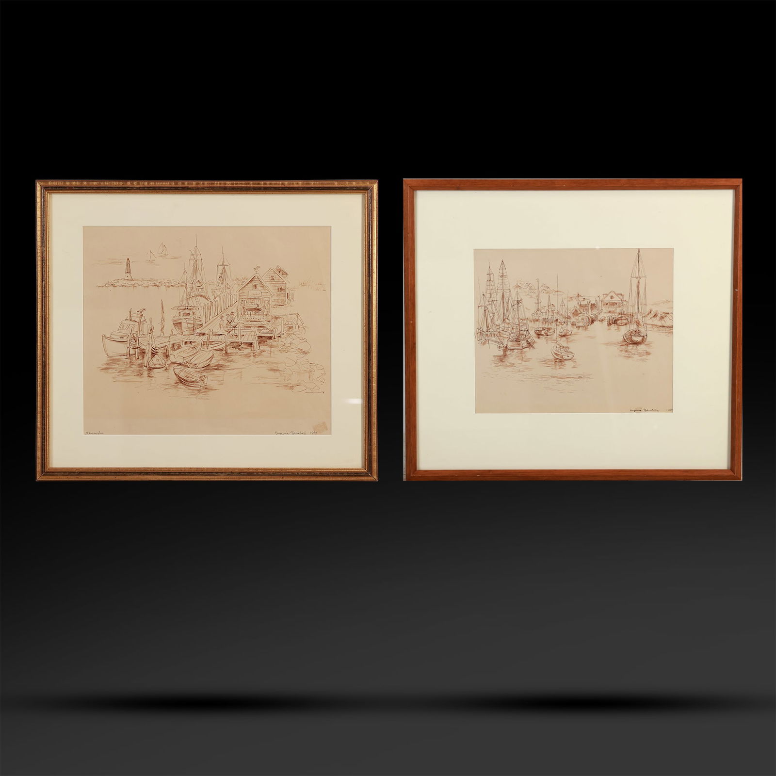 [2] Eugenie Gershoy; 20thC. American Modernist Ink Drawings Signed (1 of 20)
